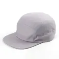 Berretto camper a 5 pannelli in cotone grigio chiaro con visiera piatta e corona morbida - Grigio chiaro