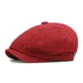 Coppola classica in cotone bordeaux in stile retrò britannico per autunno e primavera - Taglia M (Adatta per una circonferenza della testa di 56-58 cm) / Borgogna
