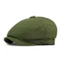 Coppola classica in cotone verde scuro in stile vintage britannico per un look retrò - Taglia M (Adatta per una circonferenza della testa di 56-58 cm) / Verde militare