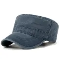 Berretto da cadetto vintage in cotone lavato grigio per uomo protezione solare esterna - Blu navy