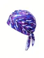 Bandana elastica mimetica viola e blu per ciclismo, copricapo sportivo trendy. - Taglia Unica (55-60 cm) / Mimetico Viola