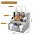 3-Stufen Edelstahl Organizer für Kaffeetassen und Zubehör mit 9 Fächern - 31x31x30.5cm - 3-Ebenen 9-Fach