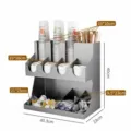 Kommerzieller Edelstahl-Kaffeebecher- und Zubehör-Organizer für Milchteeläden - Mehrschichtiger Turmschrank