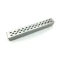 Dettaglio scatola affumicatrice in acciaio inossidabile, accessorio per barbecue rettangolare. - Affumicatore