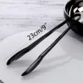 Pince de cuisine en acier inoxydable noir de 23 cm pour servir steaks et barbecues - Noir