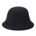 Elegante cappello a cloche in feltro di lana nero con fiocco per lo stile invernale. - 55cm / Stile Fiocco Piccolo / Nero