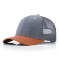Gorra trucker de malla transpirable en gris y naranja para un estilo veraniego - 56-60cm / Gris caramelo