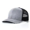 Gorra trucker de malla gris y negra con frontal estructurado y red transpirable - 56-60cm / Gris Jaspeado Claro Negro