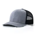 Gorra trucker de malla gris y negra minimalista con diseño de protección solar transpirable - 56-60cm / Gris Jaspeado Oscuro Negro