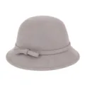 Elegante cappello cloche in feltro di lana grigio da donna con un fiocco sobrio - 55cm / Stile Fiocco Piccolo / Grigio chiaro