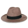 Elegante cappello fedora in feltro di lana marrone con nastro nero per l'autunno - M(56-58cm) / Nastro Quadrato / Cammello Misto