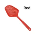 Red creative plastic slotted spoon and colander for kitchen use with long handle - Red