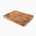 Dickes quadratisches Schneidebrett aus Akazienholz mit Saftrille und Seitengriffen - Quadratisch / Acacia wood cutting board