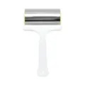 Stainless steel dough roller with white plastic handle for baking pizza and dough - Rolling Pin