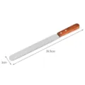Professional 36.5cm straight stainless steel cake spatula with ergonomic wooden handle - 10-Inch Straight