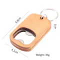 Minimalist oak wood and stainless steel bottle opener keychain with dimensions and weight - Beech Wood Bottle Opener / Beech Color