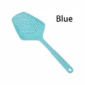 Creative light blue plastic skimmer spoon with multiple strainer holes for kitchen use - Blue