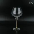 Κομψό κρυστάλλινο ποτήρι κρασιού με στέλεχος γεμάτο διαμάντια για γάμους, μοντέλο 57C - Στυλ Ποτηριού Κρασιού Μπορντώ (CN0873) / Χρυσό Στρας (Σετ των 2)