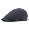 Lightweight and breathable navy blue jacquard flat cap featuring textured fabric - Fits 55-60cm Head Circumference / Navy Blue