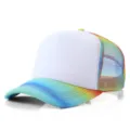 Gorra trucker de malla con degradado arcoíris elegante, gorra de béisbol transpirable - Adulto 56-60cm / Blanco Arcoiris