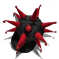 Gorra de béisbol negra creativa con campanas rojas y pinchos para estilo hip hop - Ajustable 56-60cm / Campana Roja Múltiples Cuernos de Felpa