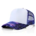 Gorra trucker ajustable y transpirable con estampado de galaxia y panel frontal DIY - Adulto 56-60cm / Blanco Estrellado