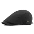 Black lightweight breathable jacquard beret hat for unisex outdoor sun protection - Fits 55-60cm Head Circumference / Black