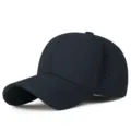 Atmungsaktive, schnelltrocknende Baseballkappe in Marineblau mit Belüftungslöchern - Gummizug Geschlossen 57-58CM / Marineblau