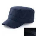 Breathable navy blue quick-dry flat top patrol cap with inner mesh lining detail - 57cm / Summer Style (Mesh Lining) / Dark Blue