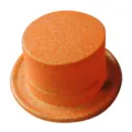Vibrant orange glitter top hat variant for magician costumes and festive Halloween parties - Height 12.5-Circumference 58CM-Adult / Neon Orange