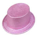 Cilindro rosa glitterato per feste di Halloween o spettacoli in costume da mago - Rosa