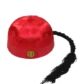 Traditional red Chinese retro prince hat with long black braid for costume cosplay - Size 4 (0-1 Year Baby, 47-48cm Circumference) / Red