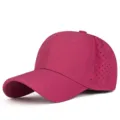 Atmungsaktive magentafarbene Sommer-Baseballkappe mit perforierter Rückseite - Gummizug Geschlossen 57-58CM / Fuchsia