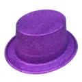 Cilindro viola scintillante con glitter per travestimenti di Halloween e spettacoli - Viola