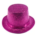 Haut-de-forme à paillettes violettes pour spectacles de magie ou fêtes d'Halloween - Rose rouge