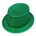 Cilindro verde glitterato in plastica per spettacoli festivi e accessori per costumi - Verde