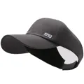 Dark grey women's sun visor cap for high ponytail sports and outdoor use - DYJ Embroidery / 56-60cm / Dark Gray