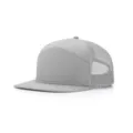 Gorra trucker gris de 7 paneles con visera plana y malla transpirable para hombres y mujeres - Talla Única (Se ajusta a 56-60cm) / Gris Claro Sólido