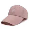 Breathable pink baseball cap with letter R embroidery - Fits 56-60cm / 刺绣R后网眼款(日字扣) / Pink