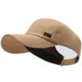Khaki women's open-top ponytail baseball cap for summer outdoor sun protection - DYJ Embroidery / 56-60cm / Deep Beige