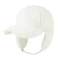 Warm white sherpa fleece winter baseball cap with ear flaps for men and women cold protection - M(56-59CM) / Ear Protection-Off White