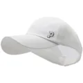 Adjustable white baseball cap for high ponytails with P letter embroidery decoration - Letter P Embroidery / 56-60cm / White