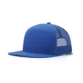 Gorra trucker azul de 7 paneles con visera plana y rejilla trasera transpirable - Talla Única (Se ajusta a 56-60cm) / Azul Real