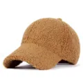 Warm brown thickened sherpa fleece baseball cap for autumn and winter outdoor use - M(56-59CM) / Brown