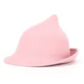 Rosa spitzer Hexenhut aus Wollfilz mit Rollrand für Halloween-Kostüme. - S (54-56 cm) / Rosa