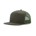 Gorra trucker de 7 paneles con visera plana verde militar y malla transpirable - Talla Única (Se ajusta a 56-60cm) / Verde Militar Sólido