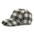 Plaid tweed baseball cap with multi-colored checkered pattern - Style 1 / White