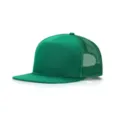 Gorra trucker verde de 7 paneles con visera plana y malla transpirable trasera - Talla Única (Se ajusta a 56-60cm) / Verde hierba sólido