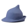 Spitzer Hexenhut aus Wollfilz in Blau für Halloween-Kostüme und Bühnenauftritte - Graublau