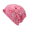 Versatile pink beanie hat featuring star heart and ribbon prints for women and men - Fits 55-60cm Head Circumference / Pink Ribbon with Inspirational Slogan Style (Style 1-Color 1)